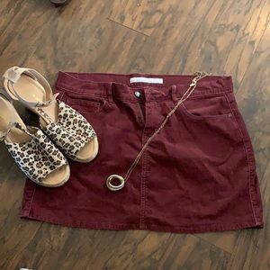 Old Navy burgundy corduroy mini skirt size 12
